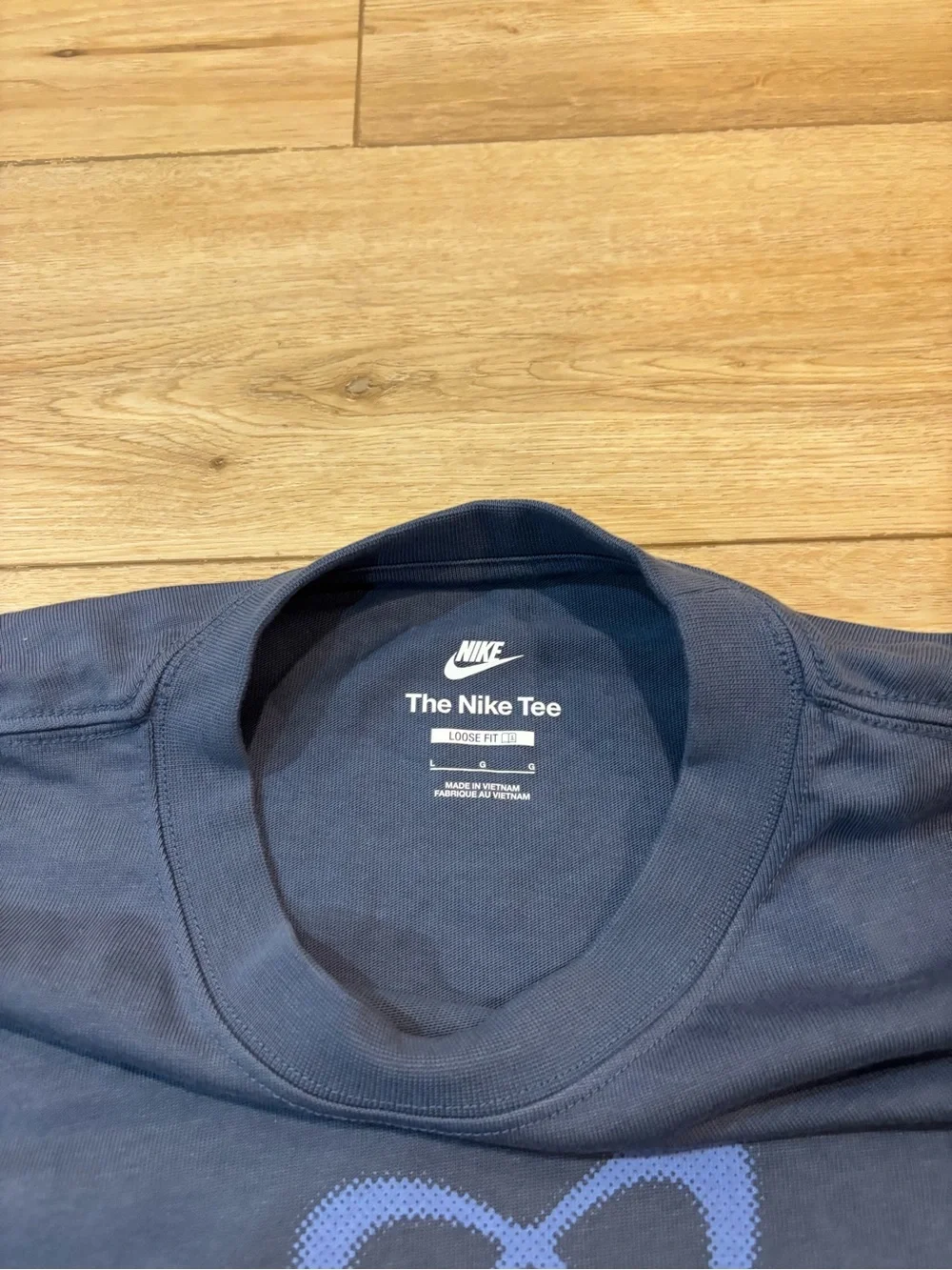 Nike Long Sleeve Graphic T-Shirt Blue Loose Fit Cotton Modal metallic atomic